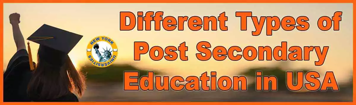 different types of post secondary education in USA