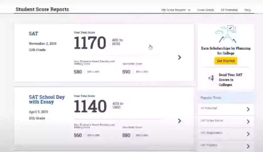 how to find old sat scores for free online step 7