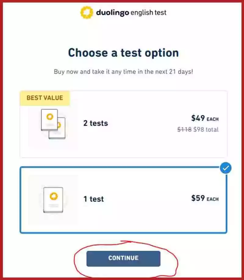 Duolingo English Test registration process step 8