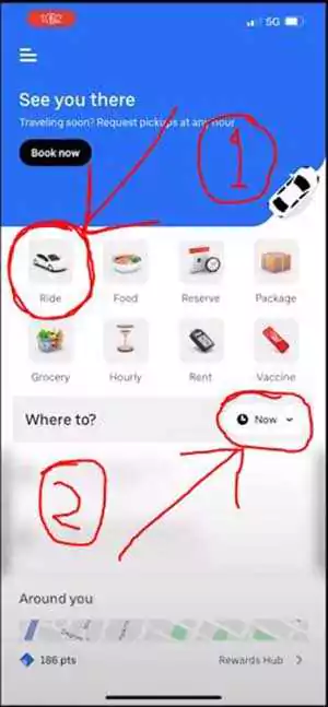 Request a Female Uber Driver step 1