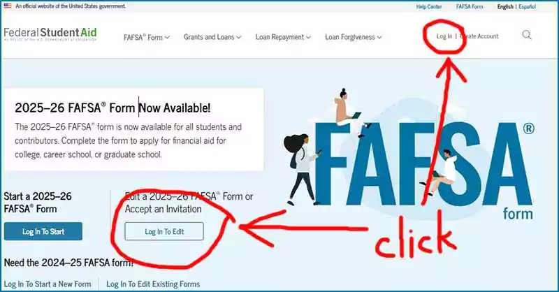 Delete a FAFSA Draft Form step 1