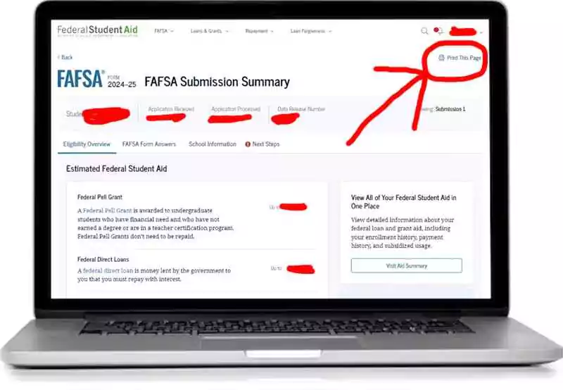 Download FAFSA Submission Summary STEP 6
