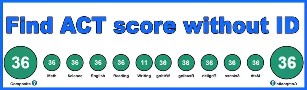 find ACT scores without ACT ID